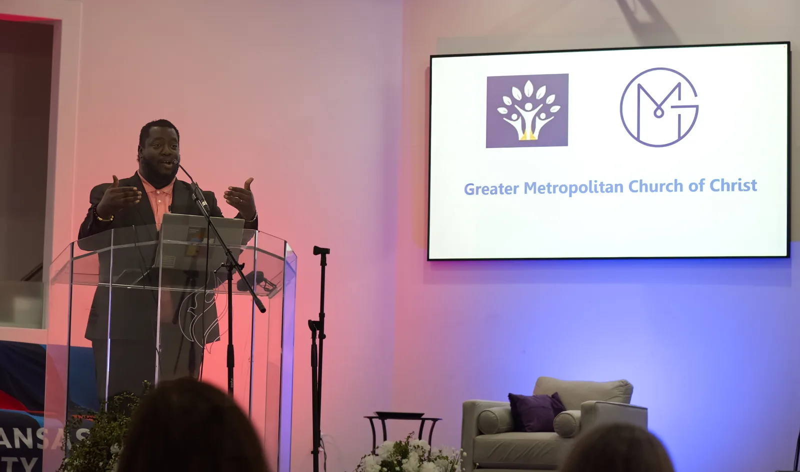 Faith and community partner remarks during the speaker program.