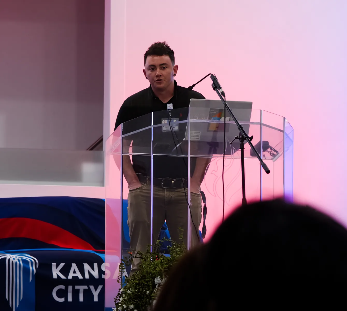 Speaker remarks from the CoolKC Kick-Off podium.